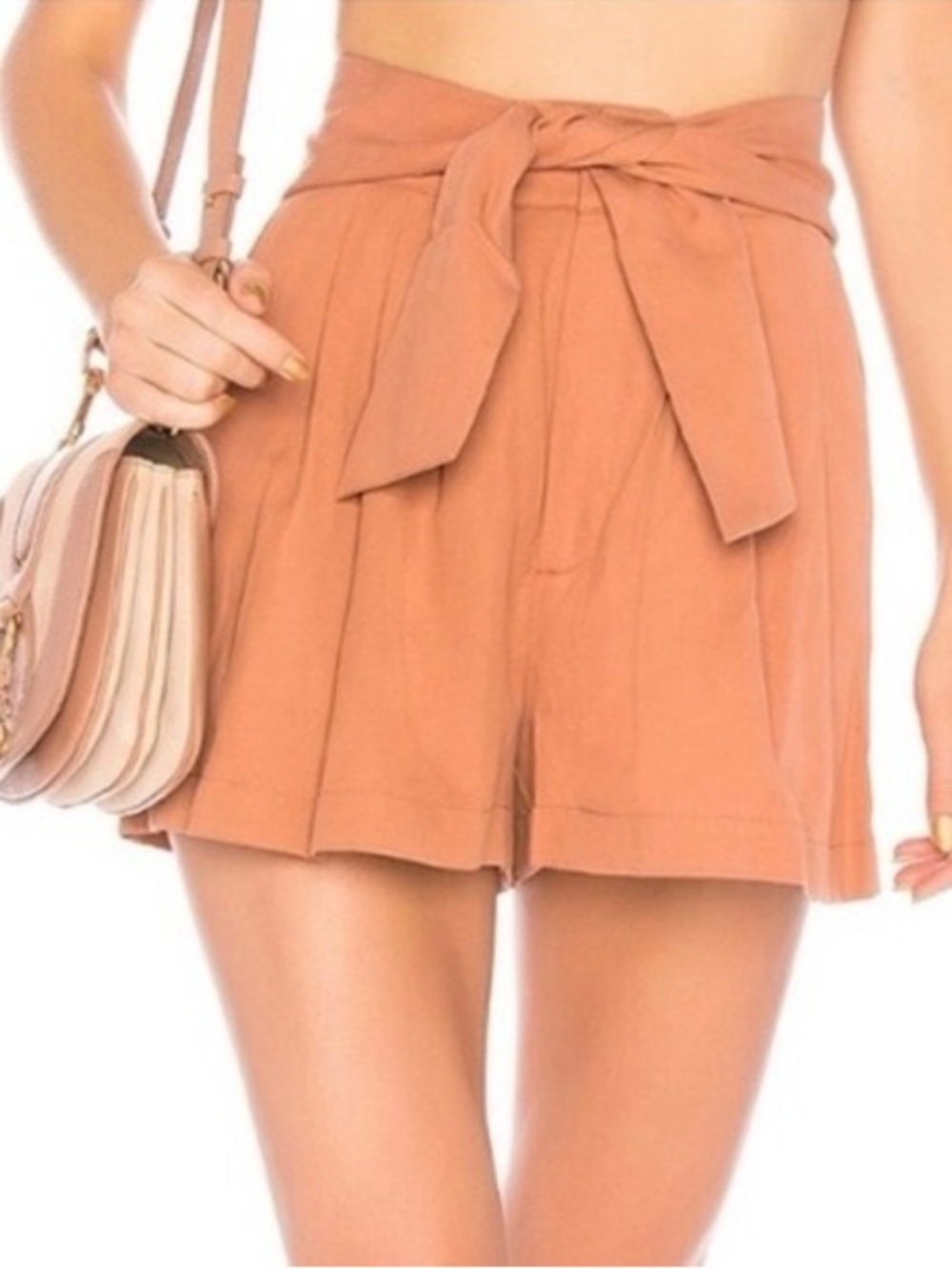 Ulla Johnson Martim Twill Shorts in the Clay/Terra Cotta colorway 2